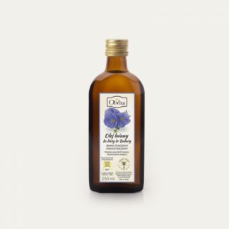 Olej lniany do diety dr Budwig zimno tłoczony, nieoczyszczony 250ml Olvita