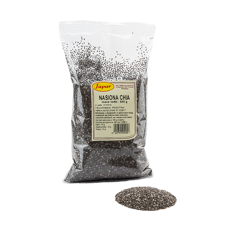 Nasiona chia - szałwia hiszpańska 500 g Japar