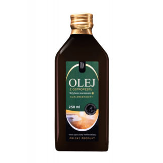 Olej z ostropestu zimno tłoczony, nieoczyszczony, suplement diety 250ml Novitum